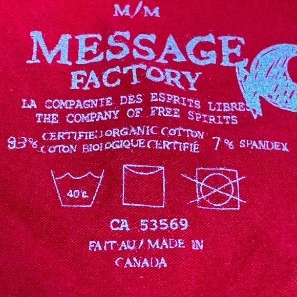 Message Factory Women’s Red & Orange Long Sleeve Organic Cotton Hoodie Sz Medium - Picture 9 of 13